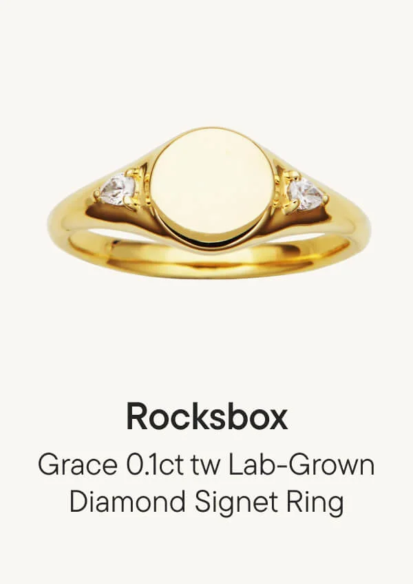 Grace 0.1ct tw Lab-Grown Diamond Signet Ring