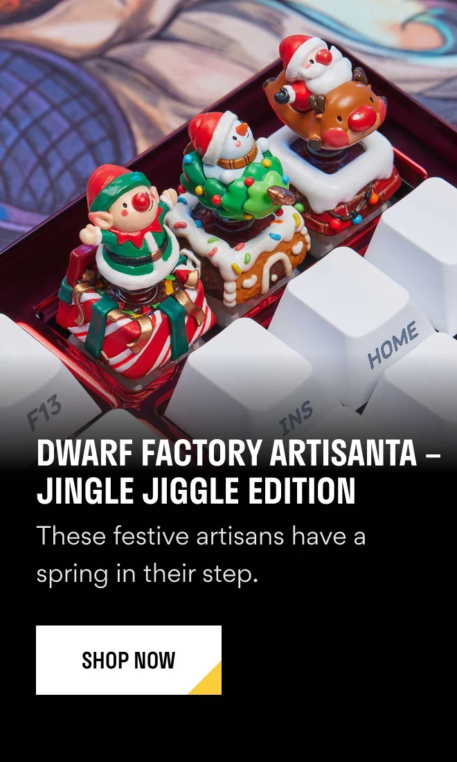Dwarf Factory ArtiSANTA Christmas Artisan Keycaps – Jingle Jiggle Edition