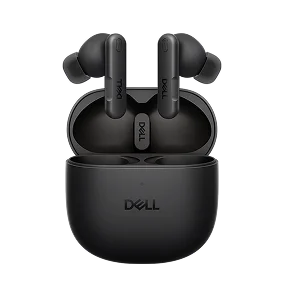 A Dell wireless in-ear stereo headset.