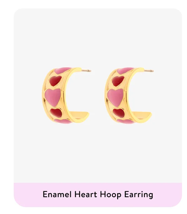 Enamel Heart Hoop Earrings