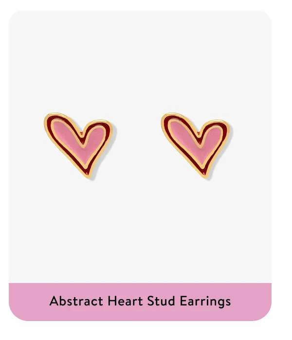 Abstract Heart Stud Earrings