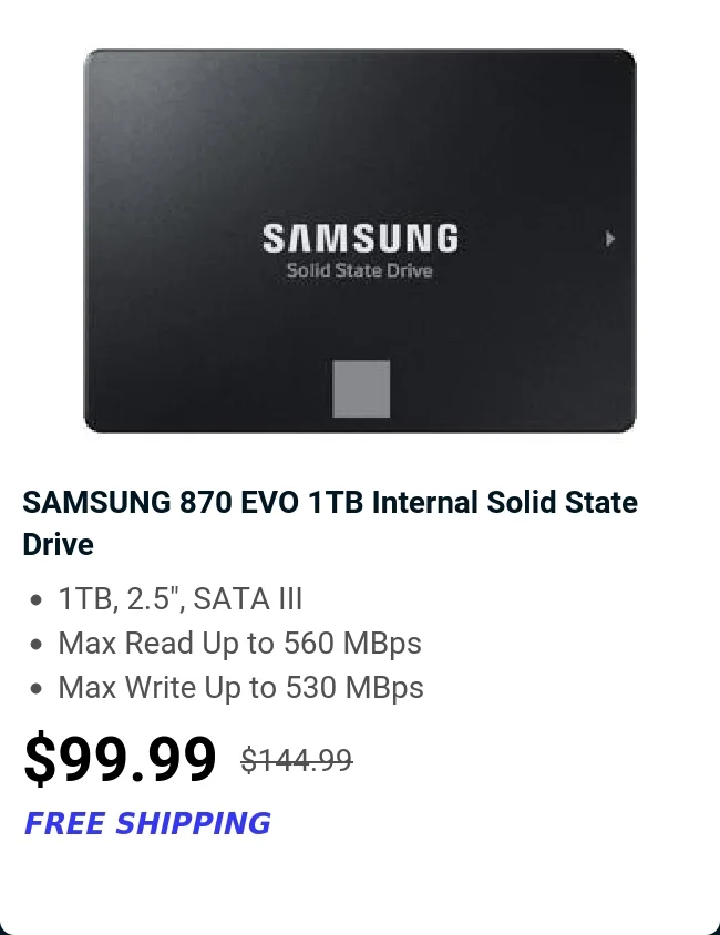 SAMSUNG 870 EVO 1TB Internal Solid State Drive