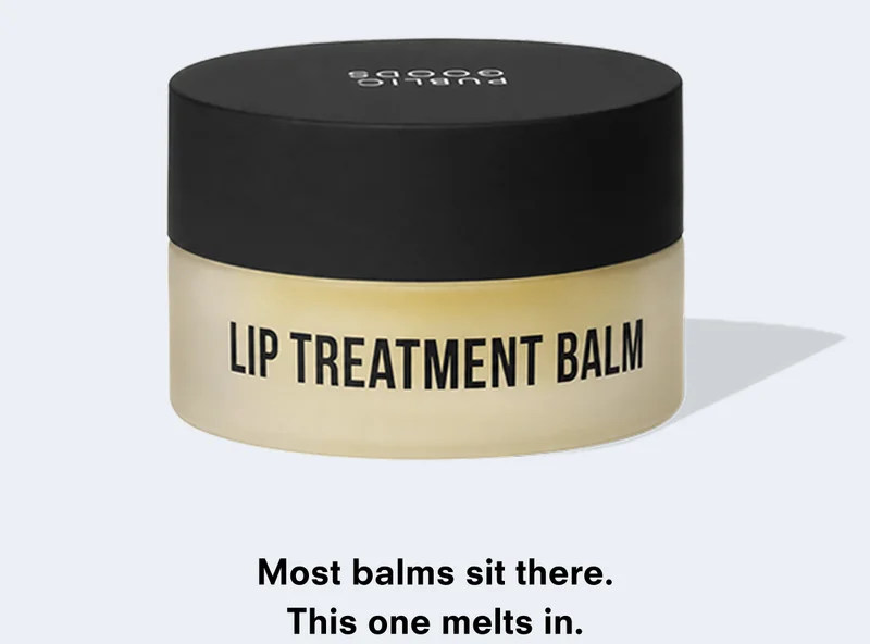 PUBLIC GOODS LIP TREATMENT BALM Most balms sit there. This one melts in.