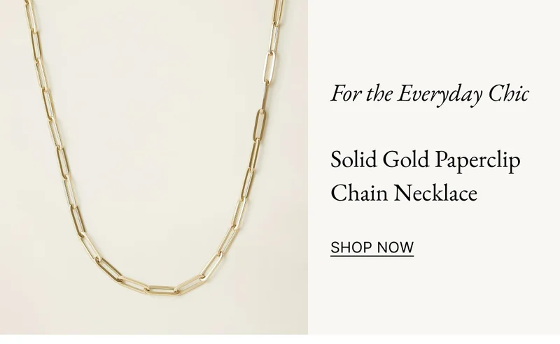 14k Solid Gold Paperclip Chain Necklace
