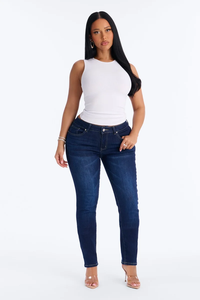 Image of Never Settle High Rise Everyday Stretch Skinny Jeans - Dark Wash