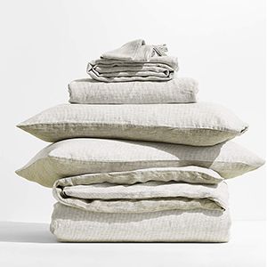 New Natural Hemp Grid Bedding Set