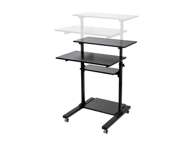 Height Adjustable PC Workstation Cart for Sit-Stand