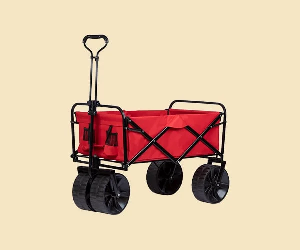 Pure Outdoor Heavy Duty All Terrain Collapsible Outdoor Wagon, Black