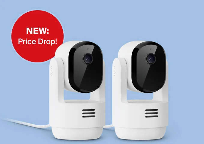 New: Price Drop! Essential Indoor Pan-Tilt Camera, 2 Camera Kit