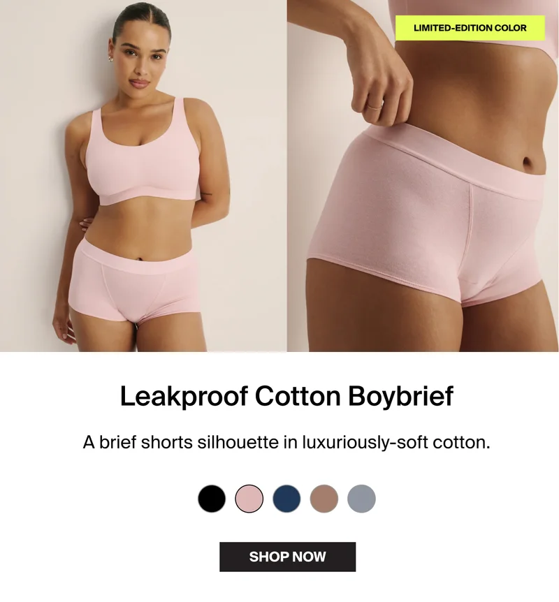 SHOP LEAKPROOF COTTON.