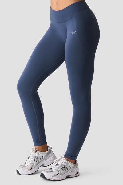 Image of Smooth Seamless Mid Waist Tights Dusty Twilight Blue