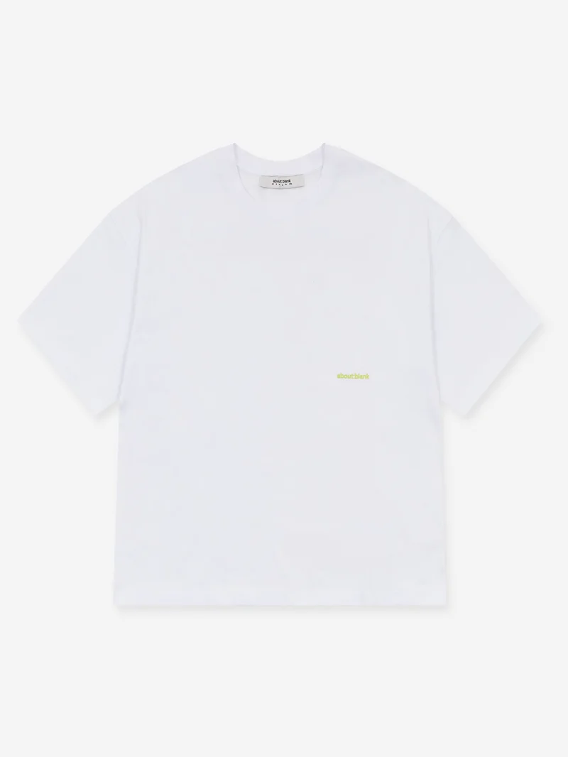 Image of about:blank Box T-Shirt - White/Lime