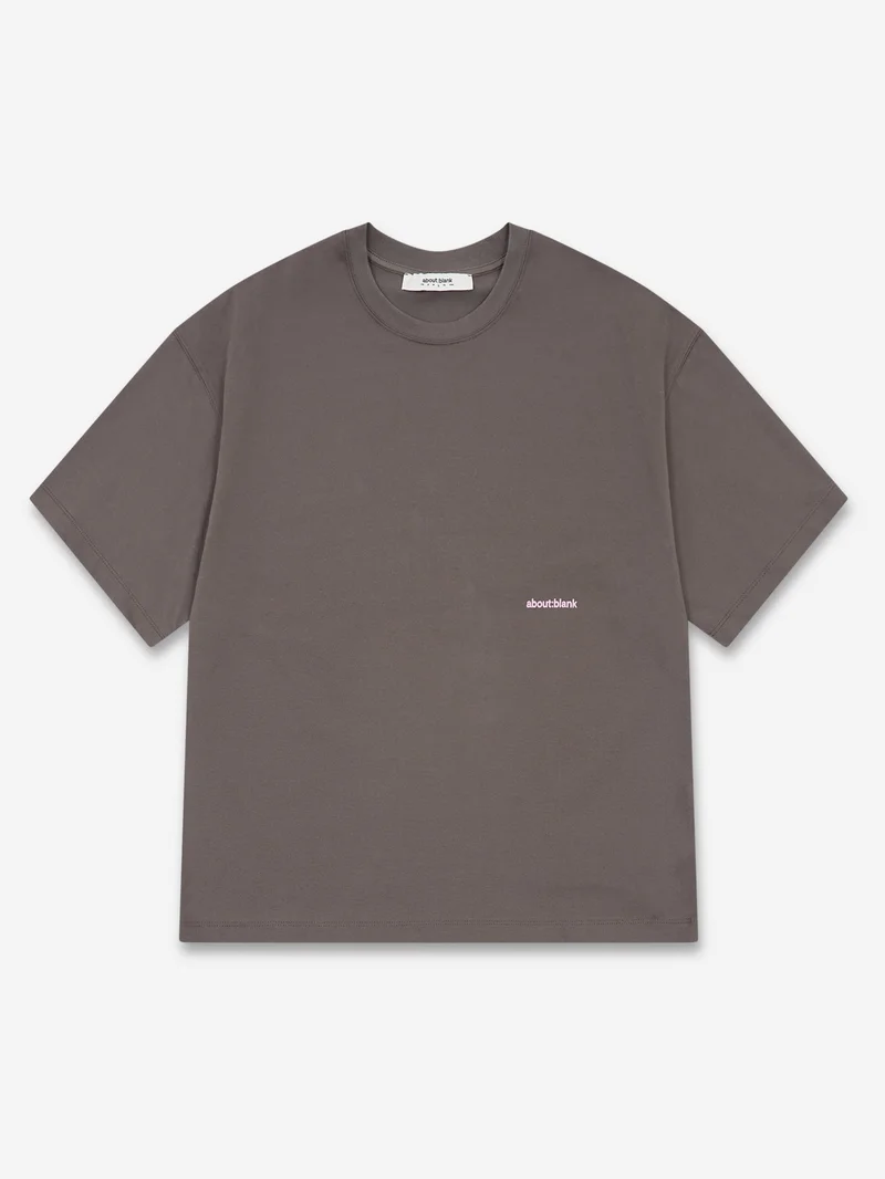 Image of about:blank Box T-Shirt - Charcoal/Pink
