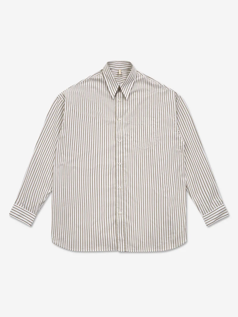 Image of Sunflower Stable Shirt - Khaki Pinstripe
