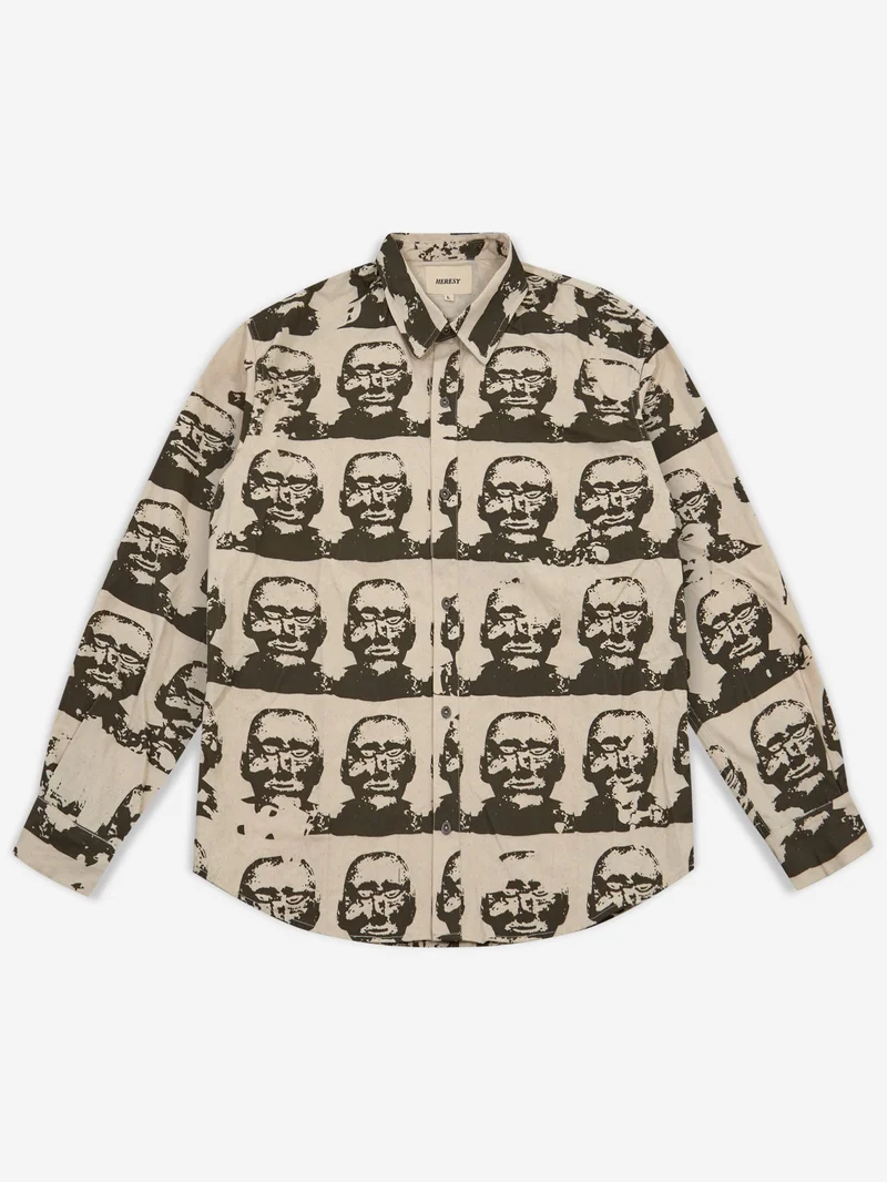 Image of Heresy Stone Head Shirt - Ecru