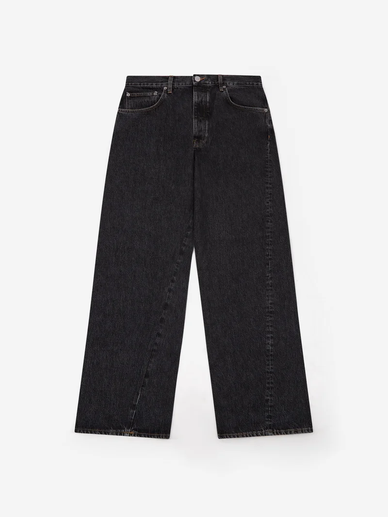 Image of Sunflower Wide Twist Denim Pant - Black Stone