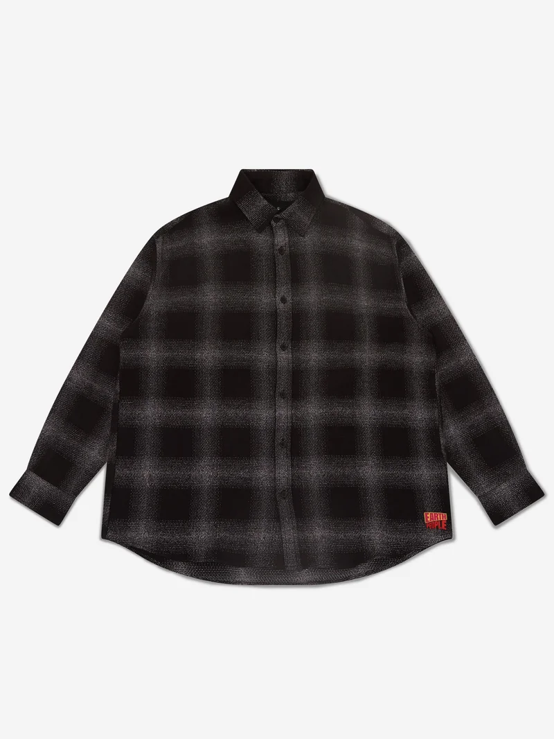 Image of Earth People Check Shirt - Black