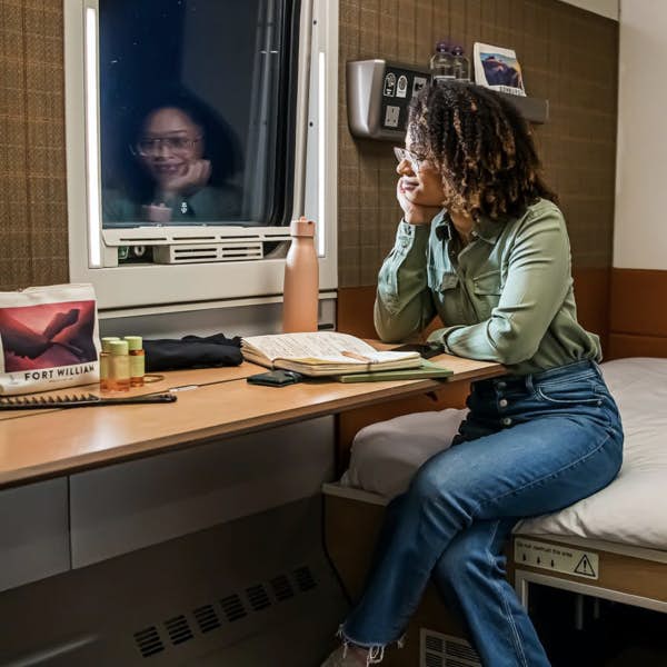 Woman on a sleeper train