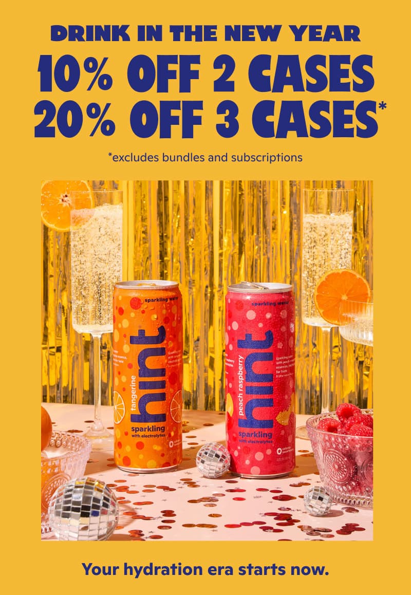 10% off 2 cases, 20% off 3 cases