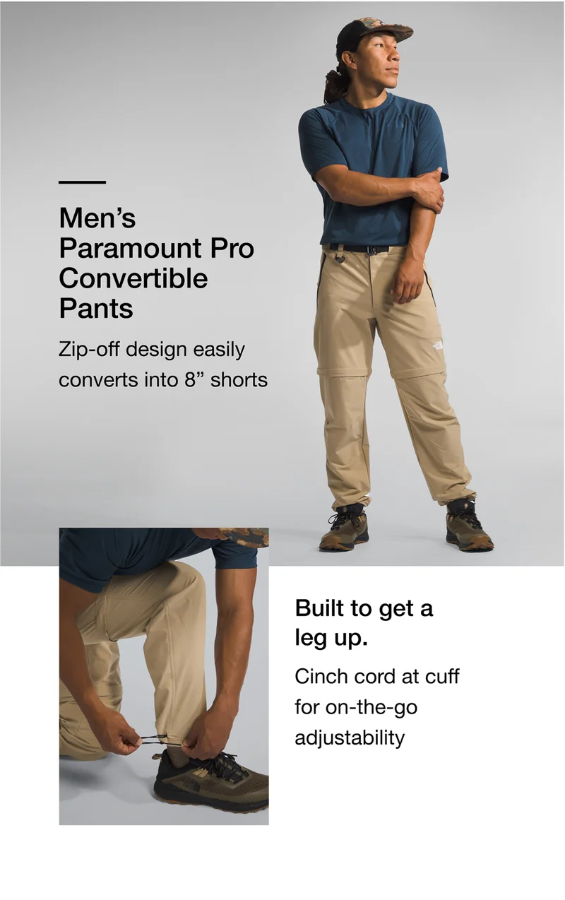 Men's Paramount Pro Convertible Pants - Zip-off design easily converts into 8" shorts