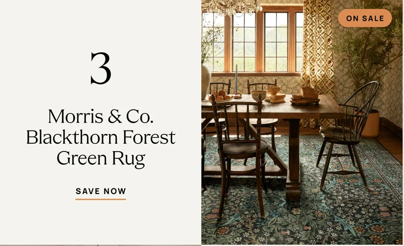 Morris and Co Blackthorn Forest Green Rug
