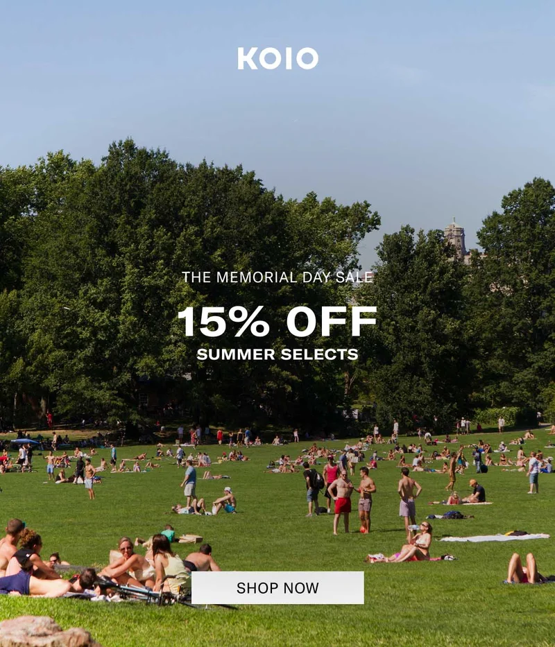KOIO 15% OFF SUMMER SELECTS [SHOP NOW]