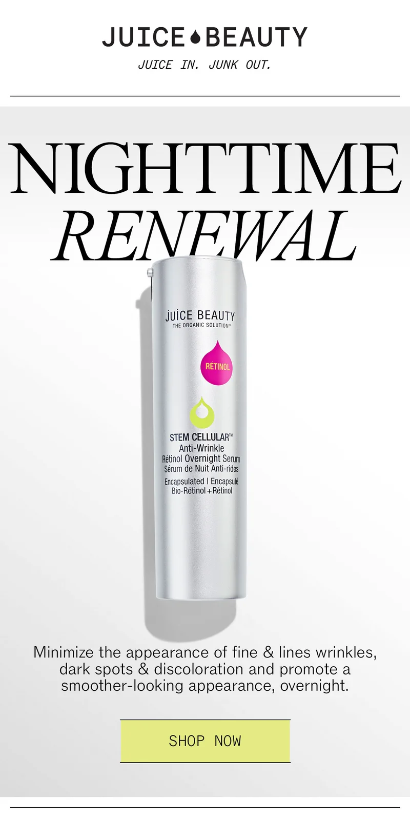 Nighttime Renewal: Anti-Wrinkle Retinol Overnight Serum