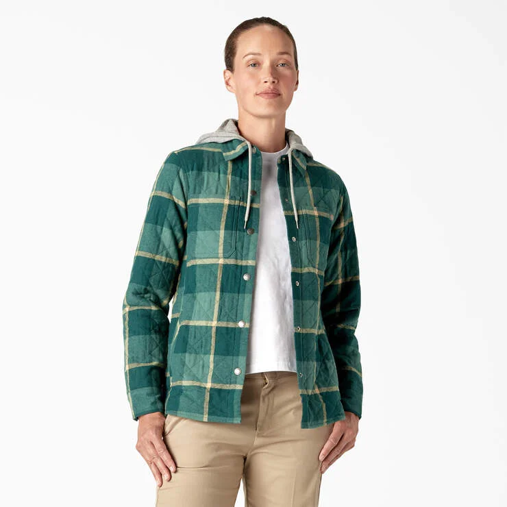 Women’s Flannel Hooded Shirt Jacket
