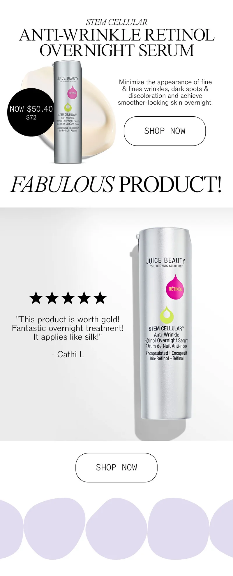 Stem Cellular Anti-Wrinkle Retinol Overnight Serum