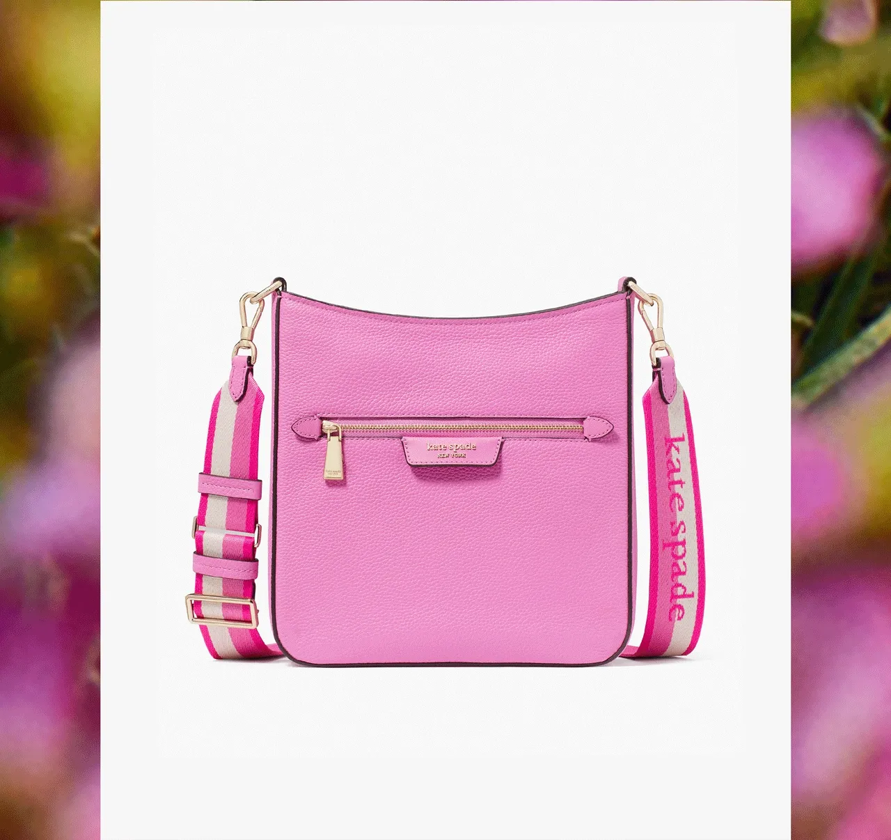 Hudson Pebbled Leather Messenger Crossbody