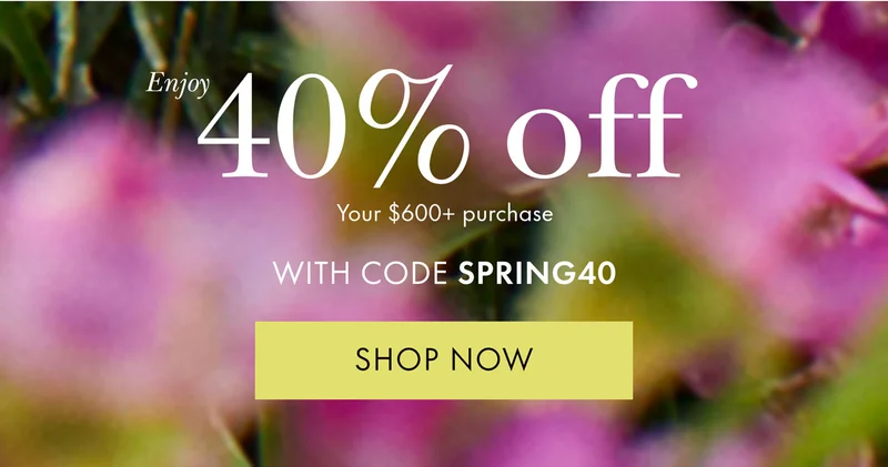 Enjoy 40% off Your $600+ purchase With Code discount code
