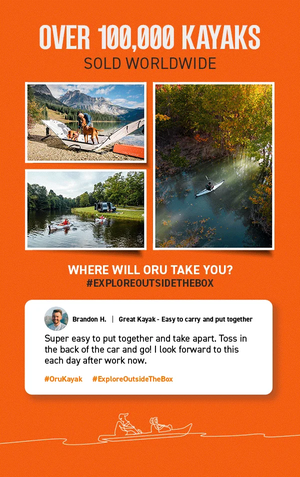 Over 100,000 kayaks sold worldwide. Where will Oru take you?