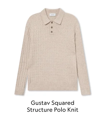Gustav Squared Structure Polo Knit