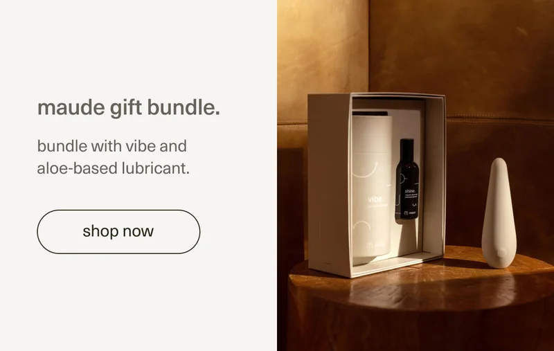 maude gift bundle. | bundle with vibe and aloe-based lubricant. | [ shop now ]