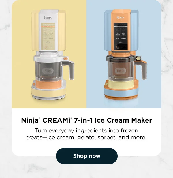 Ninja® CREAMi® 7-in-1 Ice Cream Maker-- Turn everyday ingredients into frozen treats-ice cream, gelato, sorbet, and more.
