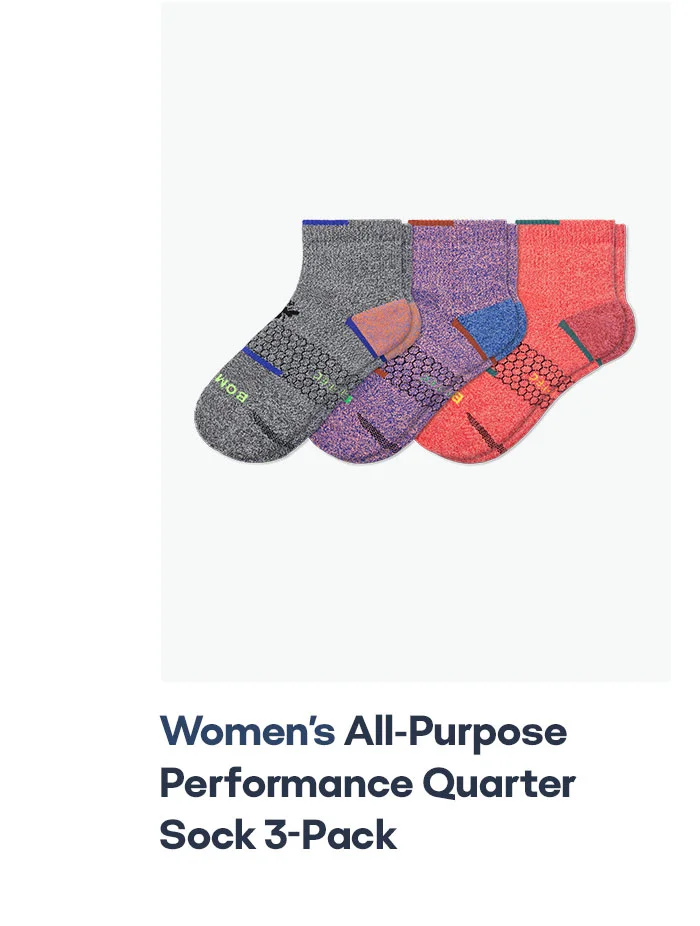 WOMEN'S ALL PURPOSE PERFORMANCE QUARTER SOCK 3 PACK