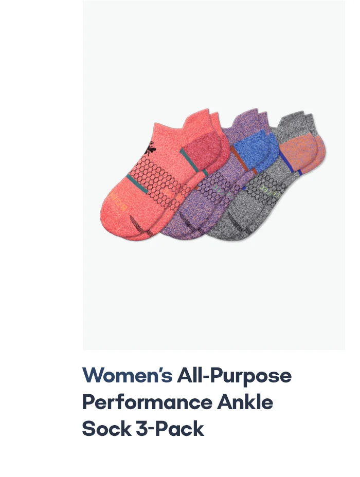 WOMEN'S ALL PURPOSE PERFORMANCE ANKLE SOCK 3 PACK
