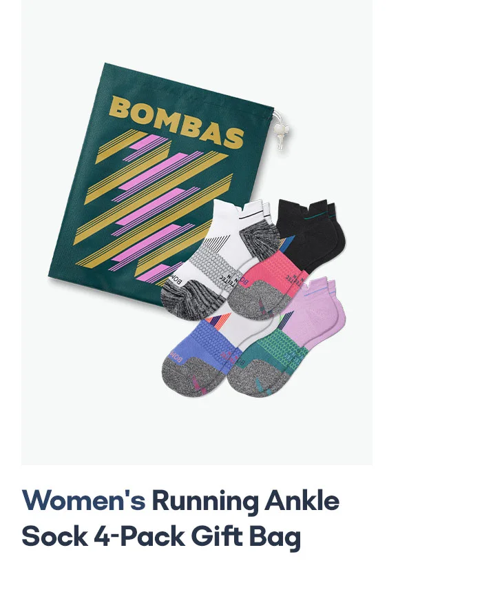 WOMEN'S RUNNING ANKLE SOCK 4-PACK GIFT BAG