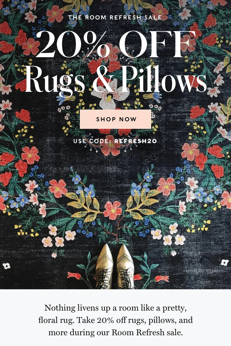20% Off Rugs & Pillows