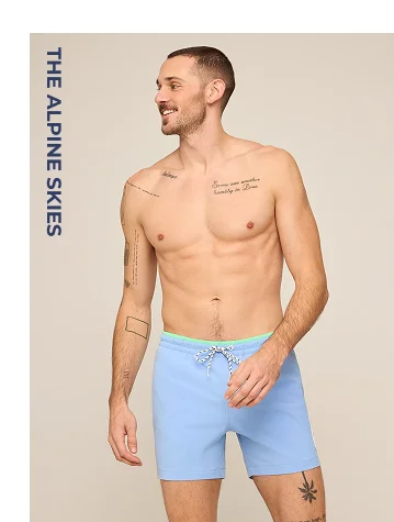 Classic Swim Trunk: The Alpine Skies 5.5"