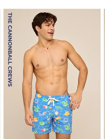 Classic Swim Trunk: The Cannonball Crews 5.5"