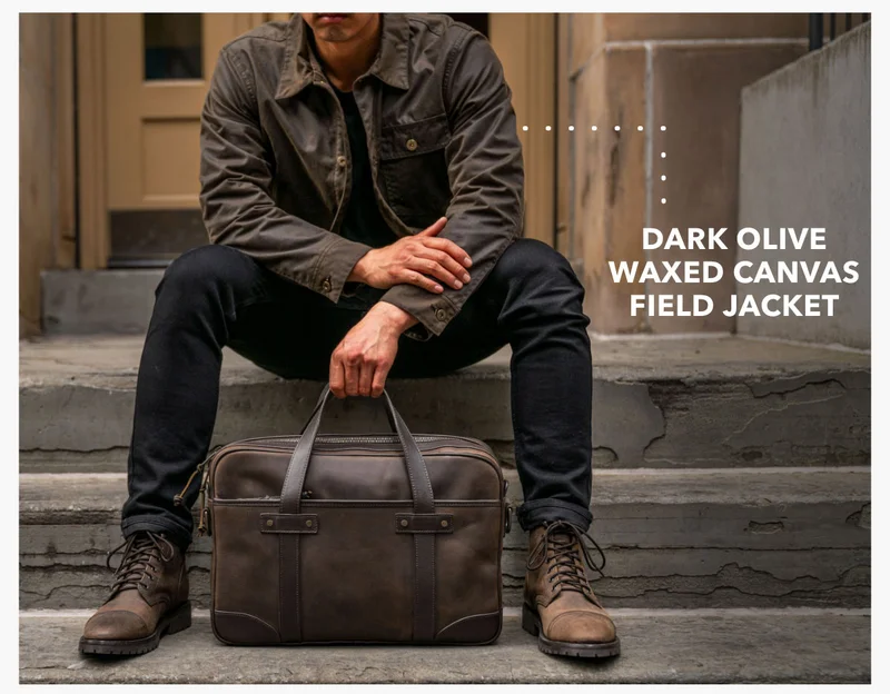 Dark Olive Waxed Canvas Field Jacket