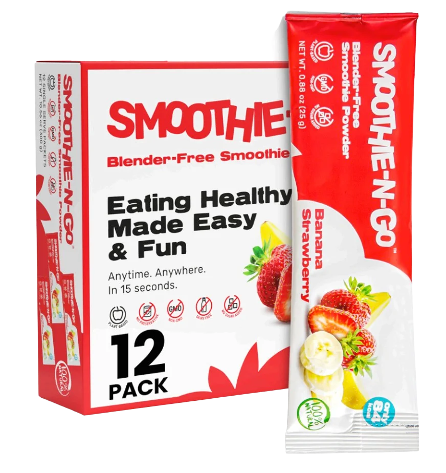 Image of Blender-Free Smoothie Powder Mix - Banana-Strawberry (12 Pack)