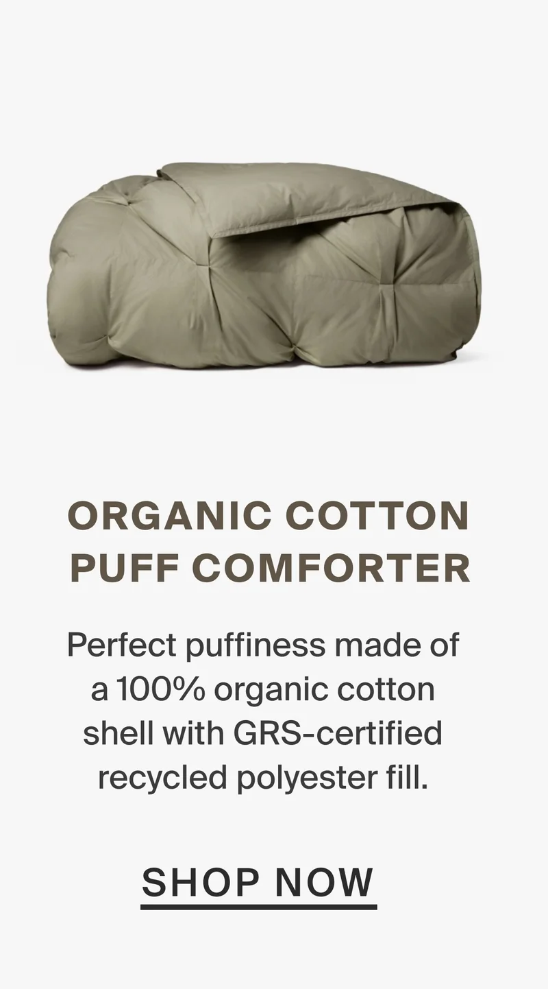 Organic cotton puff comforter