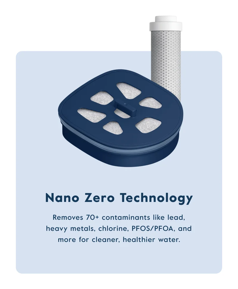 Nano Zero Removes 70+ contaminants like lead, heavy metals, chlorine, PFOS/PFOA, and more for cleaner, healthier water.
