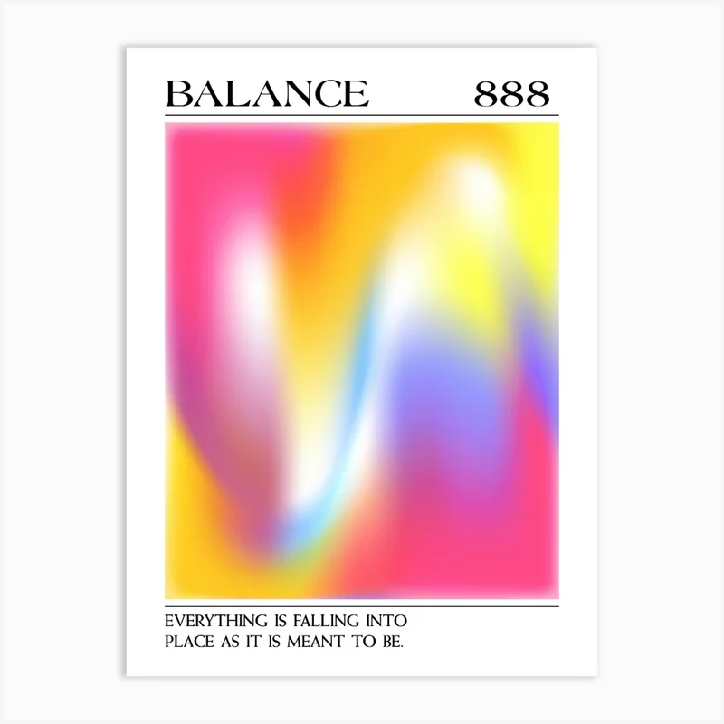 Image of Balance, Angel Number 888, Aura Gradient Art Print