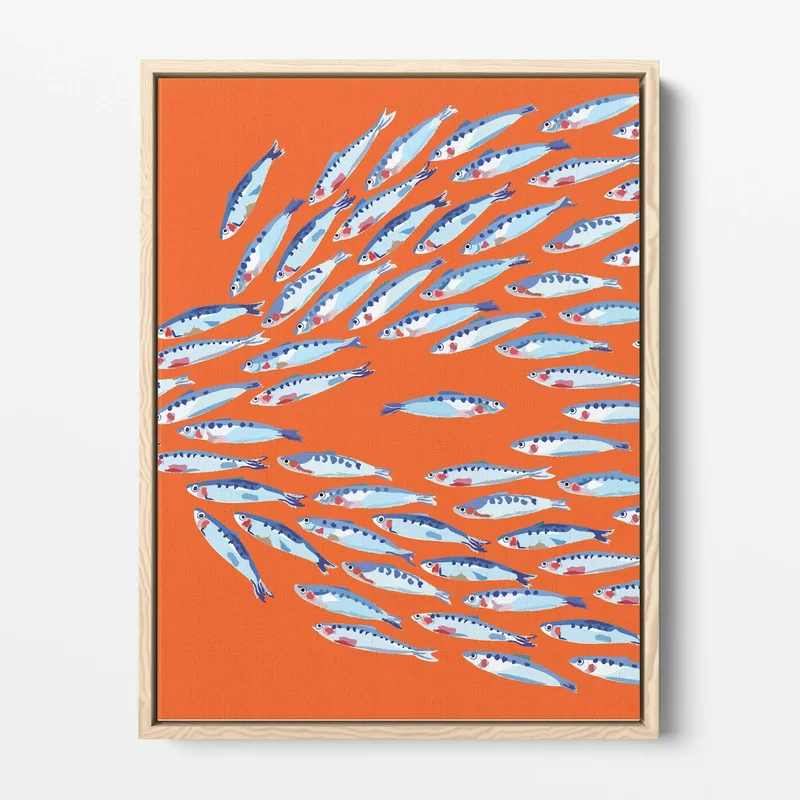 Image of Fish Shaul Nautical Orange Canvas Print