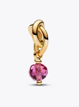 Faceted Pink Eternity Circle Dangle Charm