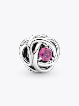 October Pink Eternity Circle Charm