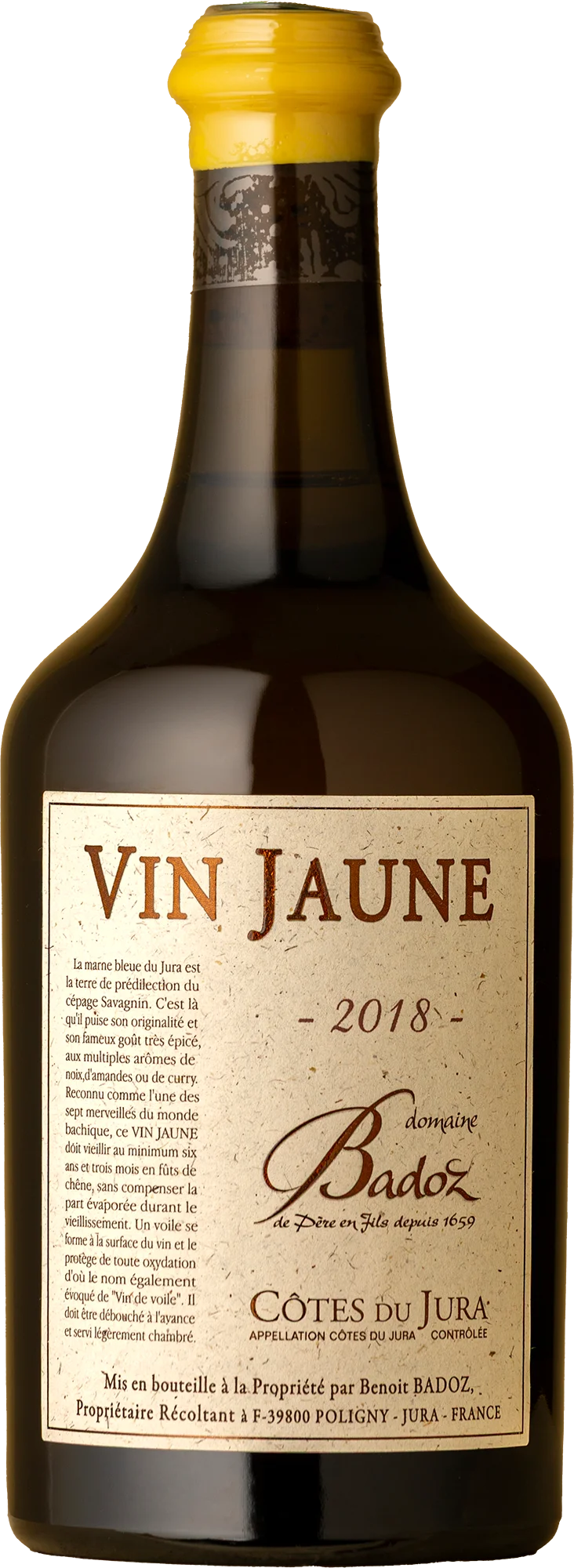 Image of Domaine Benoit Badoz <BR> Côtes du Jura Vin Jaune 2018 620ml